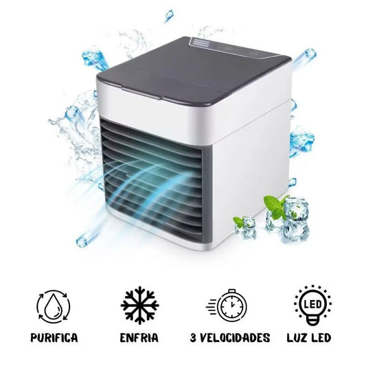 MINI AIRE PORTÁTIL CON LUZ LED – 3 VELOCIDADES